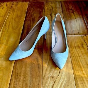 Gray suede, BCBG heels